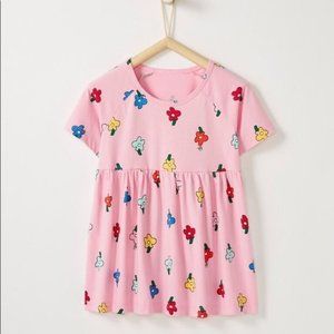 Hanna Andersson 100% Cotton Floral Popover Size US 8 130cm